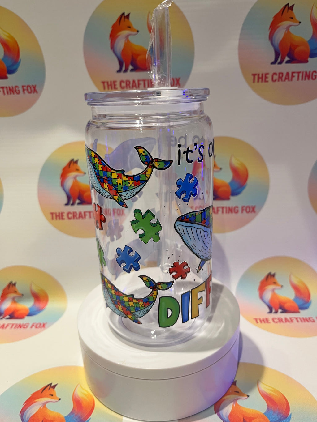 ‘It’s okay to be different’ 16oz acrylic tumbler