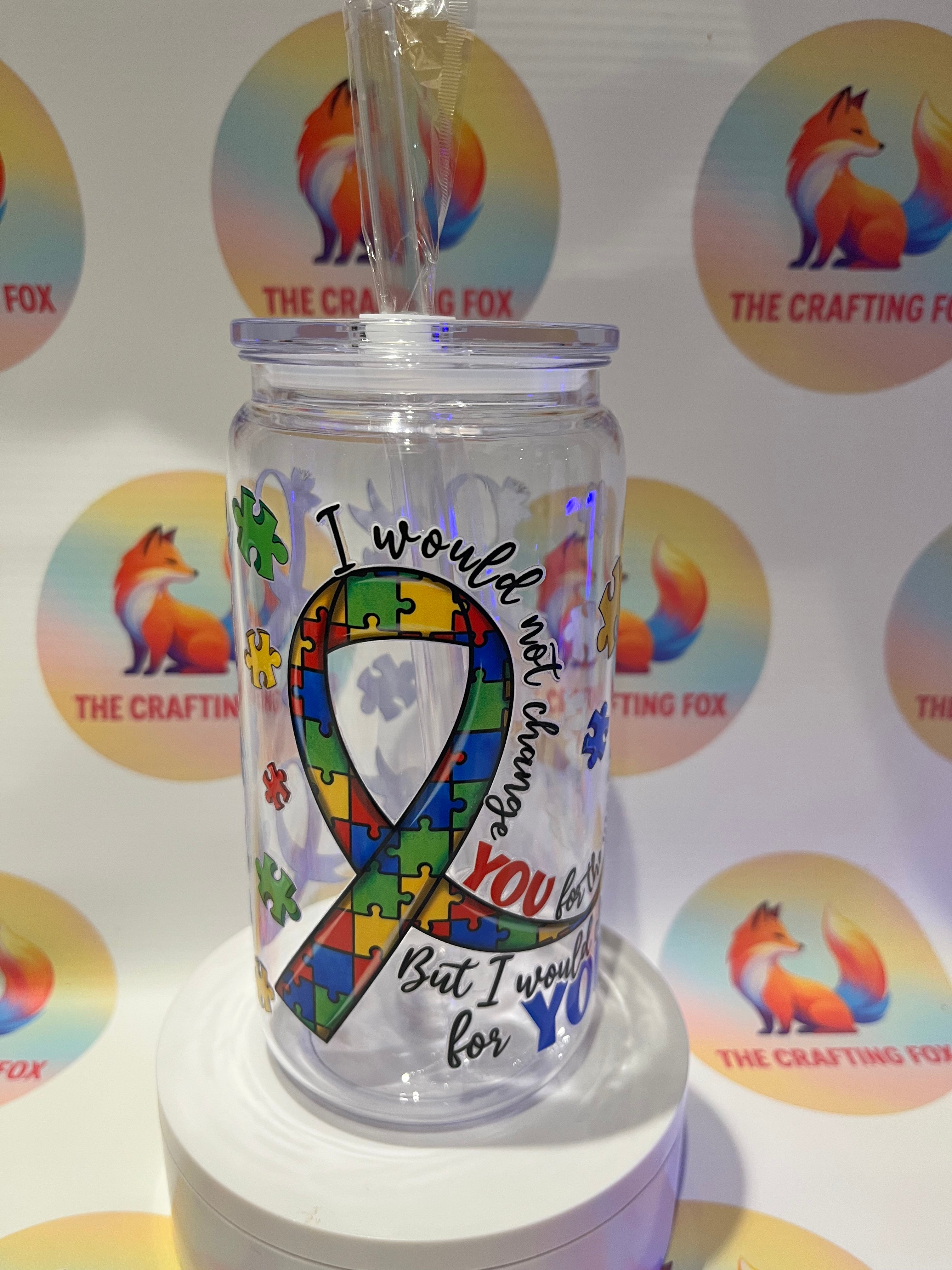 Autism 16oz acrylic tumbler
