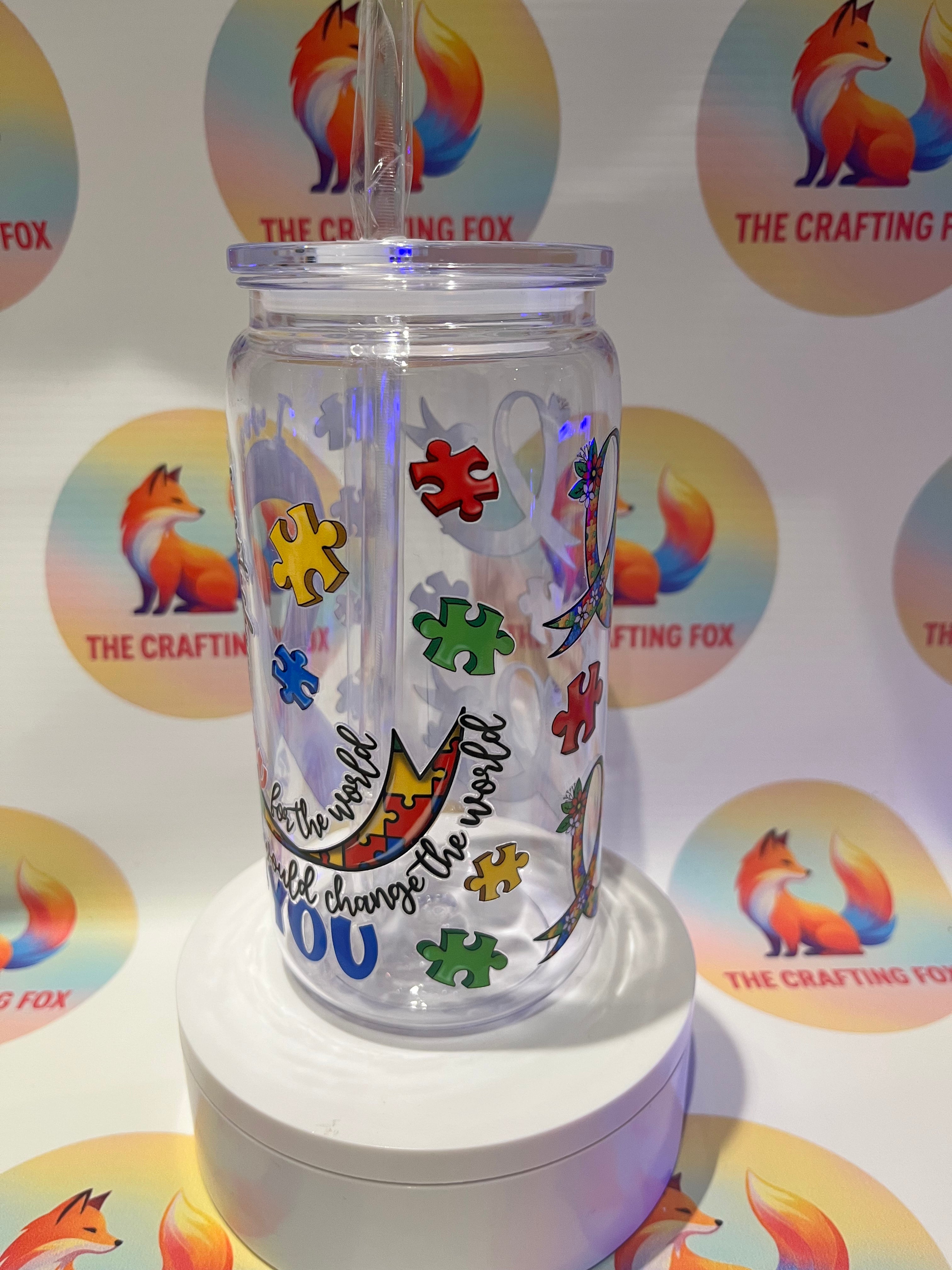 Autism 16oz acrylic tumbler