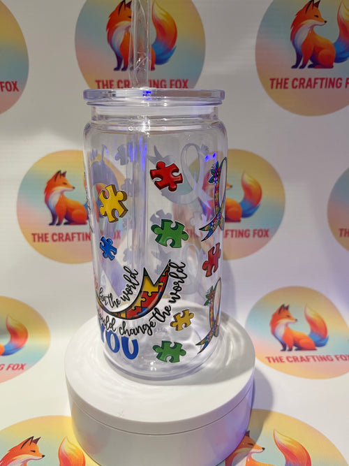 Autism 16oz acrylic tumbler